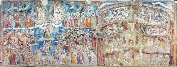 Fresco, Last Judgement, Giudizio finale e Inferno, Painter Buonamico Buffalmacco, Monumental