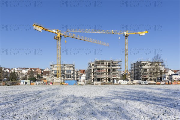 Housing construction, new construction, new construction area, modern houses, construction work,