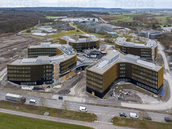 IBM construction project in Ehningen: Large construction site Technology Campus. Once the buildings
