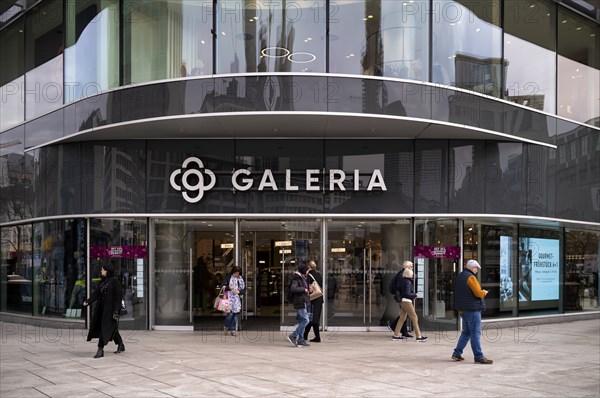 Galeria Kaufhof Hauptwache, department stores' chain, logo, entrance area, Frankfurt am Main,