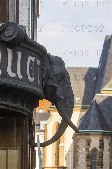 Riquet House with elephant heads. The Riquet & Co. AG was a company for the production and