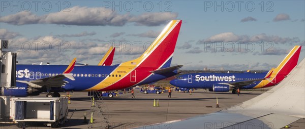 San Antonio, Texas, Southwest Airlines jets on the ground at San Antonio International Airport