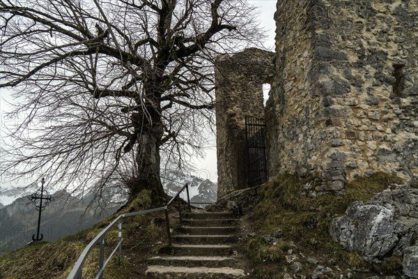 Falkenstein castle ruins, Pronten, OstallgÃ¤u, AllgÃ¤u, Bavaria, Germany, Europe