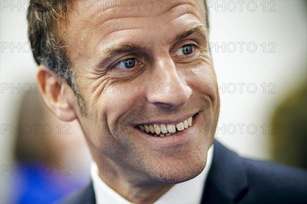 Emmanuel Macron, President of France, pictured at the NATO summit in Vilnius, Lithuania. Vilnius,