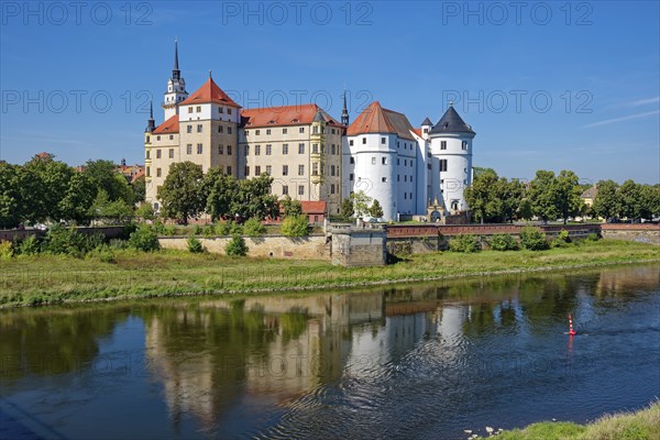 Hartenfels Castle on the River Elbe, Torgau, Saxony, Germany, Europe