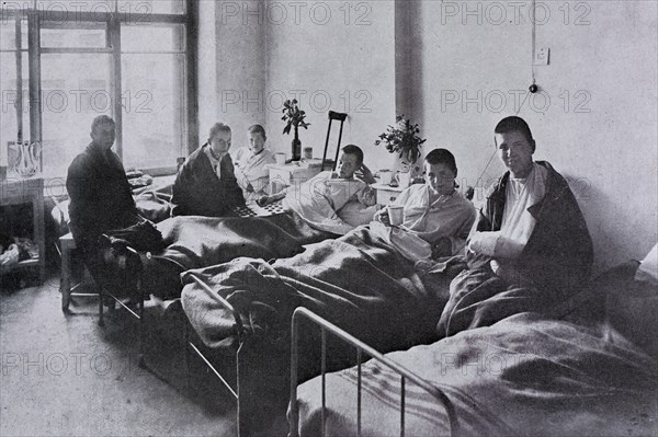 Wounded female soldiers at military hospital, 1917, Russia, Europe