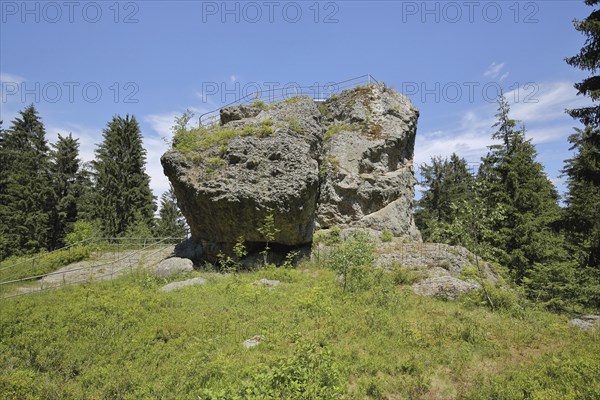 Topaz rock and geological rock formation at Schneckenstein, Muldenhammer, Vogtland, Saxony,