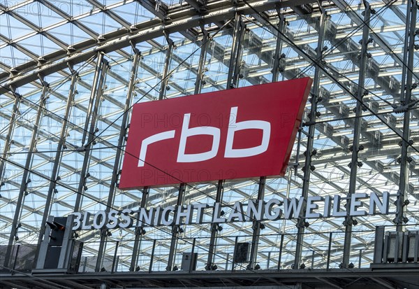 Rbb Reklame am central railway station, Berlin, Germany, Europe