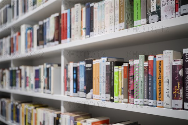 Interior photograph, bookshelf, books, city library, architect Eun Young Yi, Stuttgart,