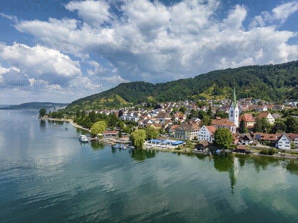 Aerial view of the village of Sipplingen on Lake Constance, Lake Constance district