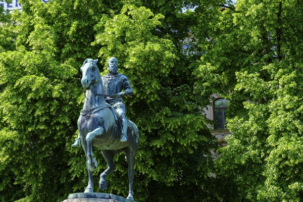 Statue of Luitpold Prince Regent of Bavaria, Schönleinsplatz, Bamberg, Upper Franconia, Bavaria,