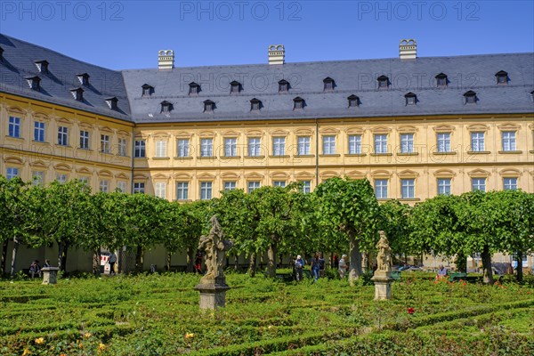 Rose Garden, New Residence, Domberg, Bamberg, Upper Franconia, Bavaria, Germany, Europe