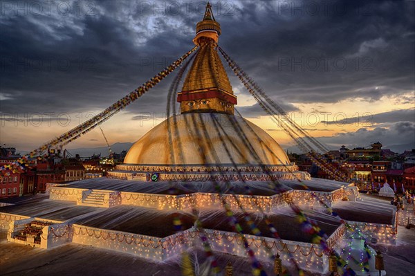 Nepal, Himalaya, Kathmandu, Bodnath Stupa, Buddha Stupa, Bodnath, Kathmandu, Nepal, Asia