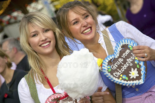 Two girls at the Munich Oktoberfest, Model Release: Yes