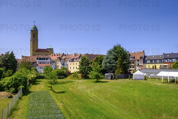 St Otto, vegetable gardens, garden city, Bamberg, Upper Franconia, Bavaria, Germany, Europe