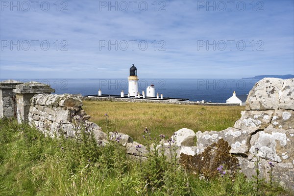 Dunnet Head Lighthouse at the northernmost point of the British Main Island, County Caithness,