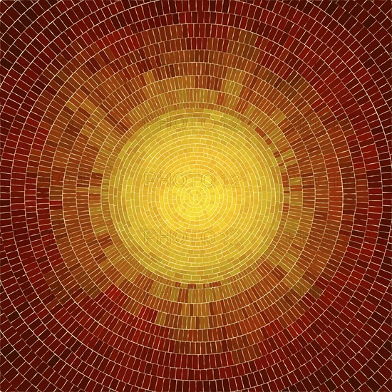 Sun mosaic, graphic art vector illustration
