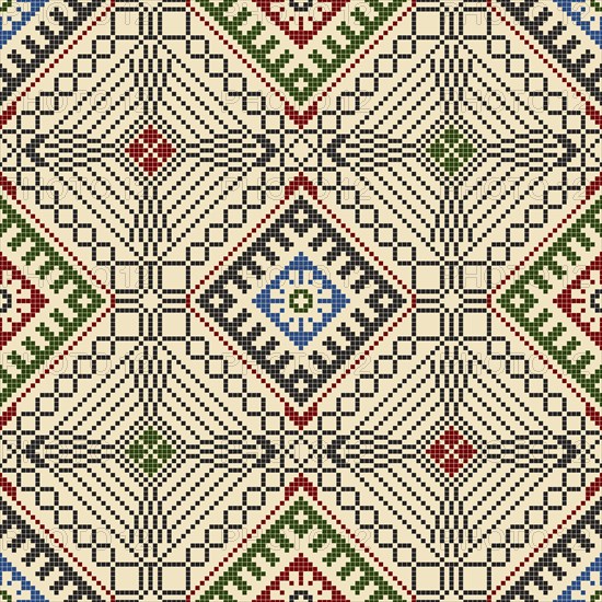 Traditional Latvian embroidery seamless pattern, vector illustration
