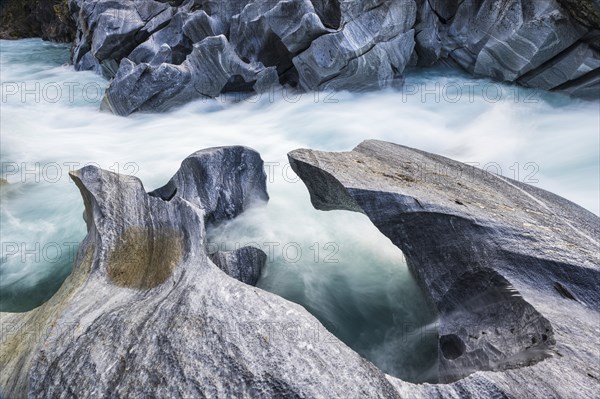 Marble Lottet, Marble Castle, Marble Gorge, Glomaga River, Mo I Rana, Nordland, Norway, Europe
