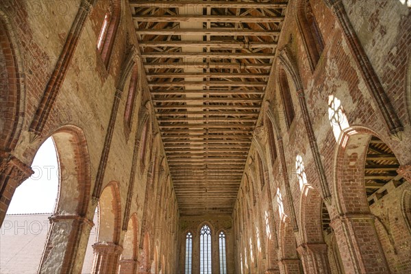 Nave of the monastery church, Chorin Monastery, Barnim district, Brandenburg, Germany, Europe