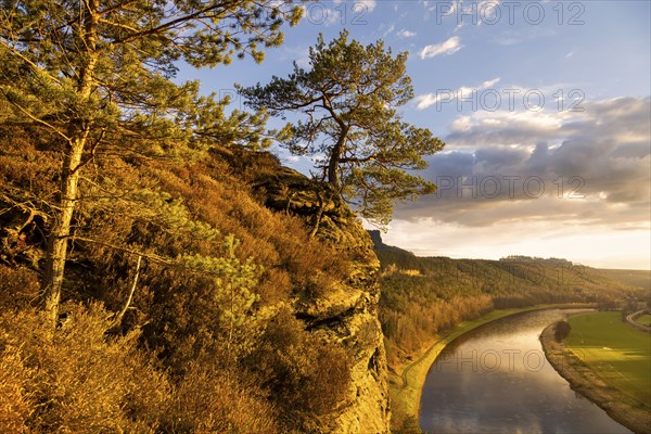 The Leopoldsnase viewpoint is a vantage point near Rathen.View of the Elbe arch between the