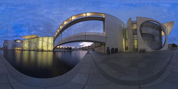 Government district in 360Â° panorama, Berlin, Germany Europe