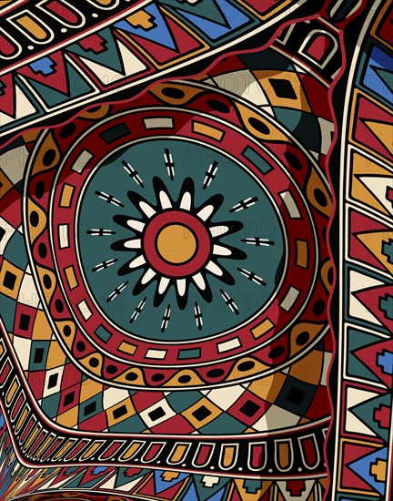 Tribal art background composition, vector illustration