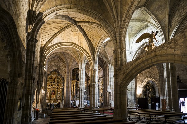 Interior view, church, La Puerta de las Gentes, San Vicente de la Barquera, Cantabria, Spain,