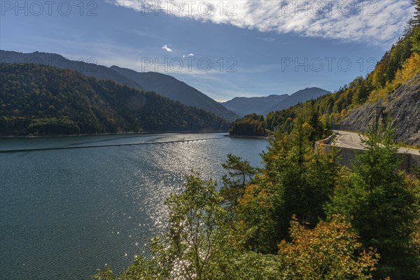 Intake structure at the Sylvenstein reservoir is used for flood protection, dams the Isar, power