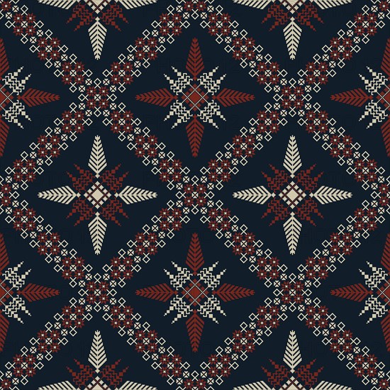 Traditional Latvian embroidery seamless pattern, vector illustration