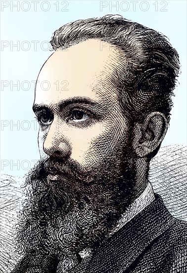 Adolf Zah, Karl Zay, born 1850, Transylvanian in the Hungarian Diet, c. 1885, Historical, digitally