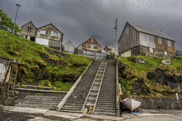 Boatshouse in Kunoy, Faroe islands, Denmark, Europe