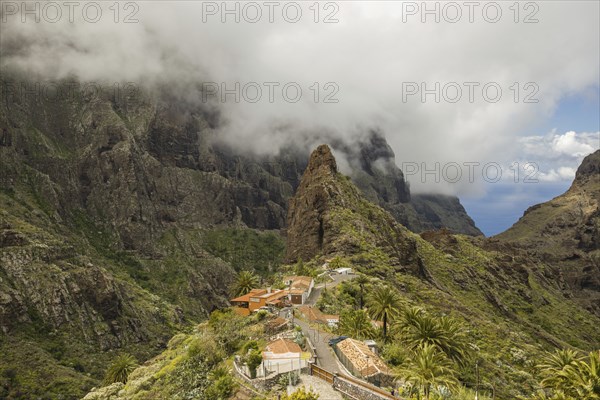 Masca mountain village, Masca Gorge, Barranco de Masca, Teno Mountains, Tenerife, Canary Islands,