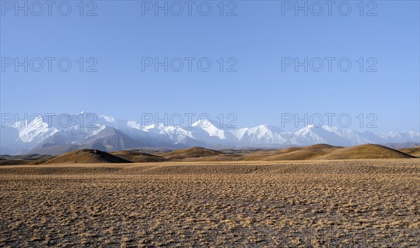 Snow-capped mountains, Pamir Mountains with Lenin Peak, high mountains, Transalai Range, Alay