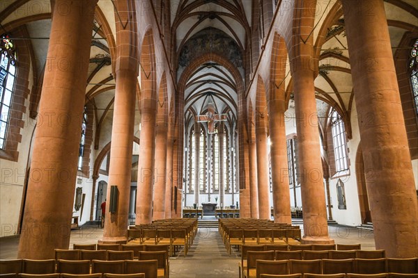 Nave, Heiliggeistkirche, Heidelberg, Baden-Württemberg, Germany, Europe