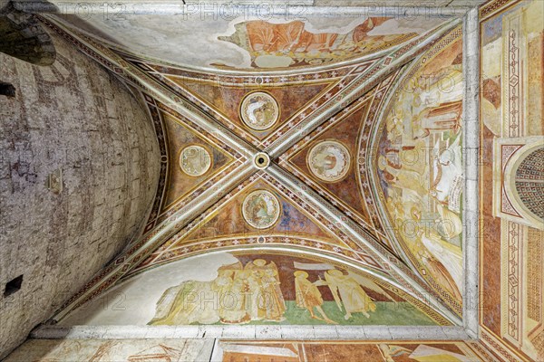 Side chapel with frescoes by Ambrogio Lorenzetti, Oratorio di San Galgano sul Montesiepi,