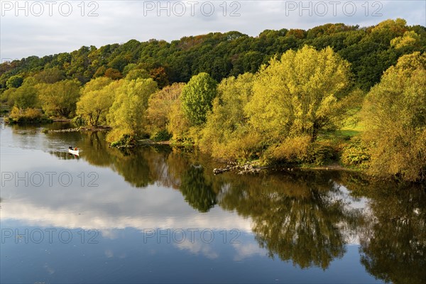 The Ruhr near Bochum-Stiepel, right and Hattingen-Blankenstein, North Rhine-Westphalia, Germany,
