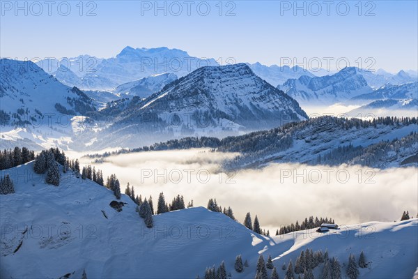View from the Kronberg, Appenzell, Switzerland, Europe