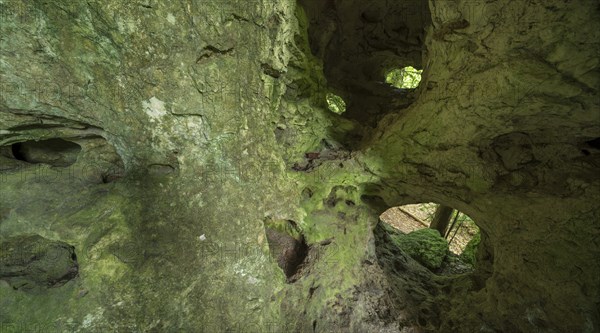 Geotope, cave with several levels, GöÃŸweinstein, Franconian Switzerland, Upper Franconia,