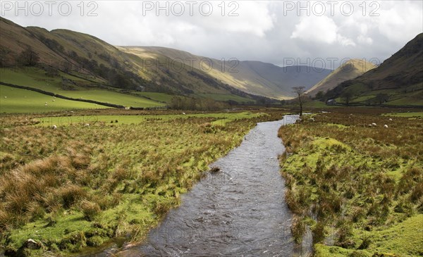 Howegrain Beck stream in Martindale valley, Lake District national park, Cumbria, England, UK