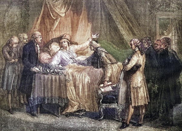 Death of Mirabeau Honore Gabriel Riqueti Comte de Mirabeau, 1749-1791, French revolutionary