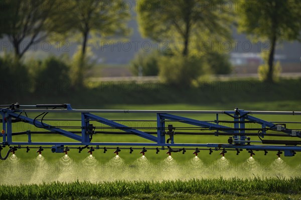 Crop protection products are sprayed on a field near Grevenbroich, Germany, Europe