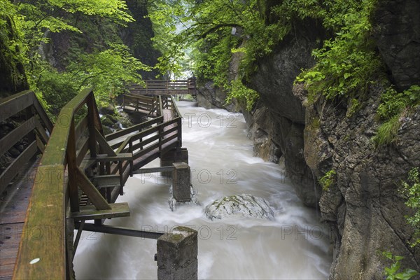 The river WeiÃŸbach running through the Seisenbergklamm, Seisenbachklamm, gorge near WeiÃŸbach bei