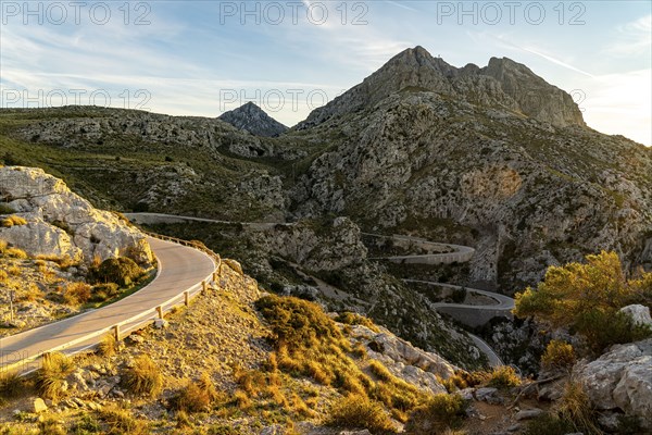 Serpentine road Ma-2141, winding road to Sa Calobra, in the north-west of Majorca, Balearic