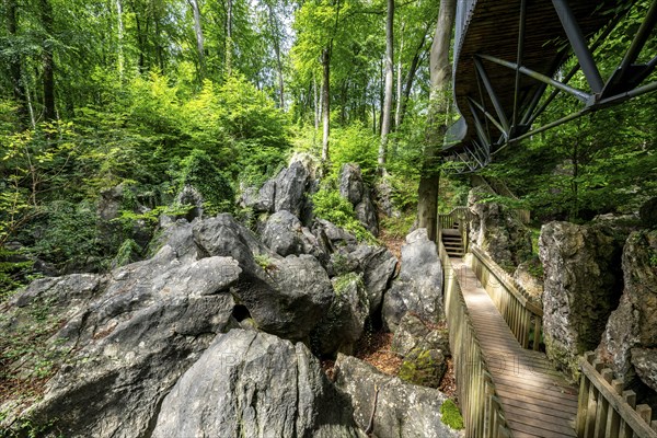 The Felsenmeer in Hemer, Sauerland, geotope, with rugged rock formations, nature reserve, North