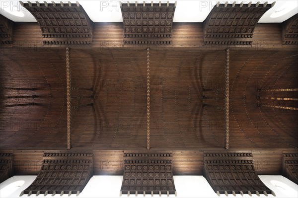 Wooden vault of St Otto's Church, built from 1912 to 1914 in Art Nouveau style, SiechenstraÃŸe 61,