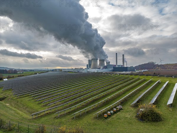 Solarpark Inden, a photovoltaic park in Inden, at the Weisweiler lignite-fired power plant of RWE