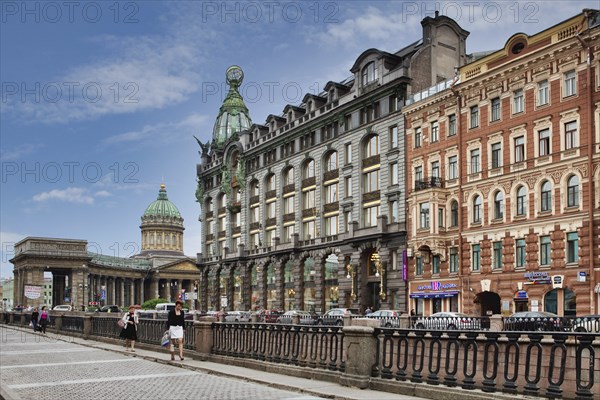 Singer house and Kazan Cathedral. St. Petersburg. Russia