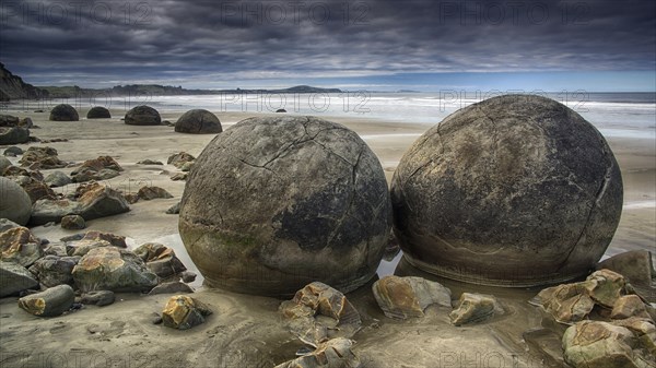 New Zealand, Moeraki Boulders, Otago, Moeraki, stone boulders, South Island, Neuseelamn, Oceania