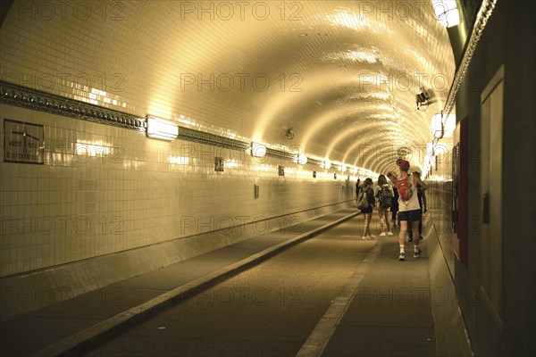 Europe, Germany, Hamburg, City, Harbour, Old Elbe Tunnel under the Elbe, restored east tunnel,